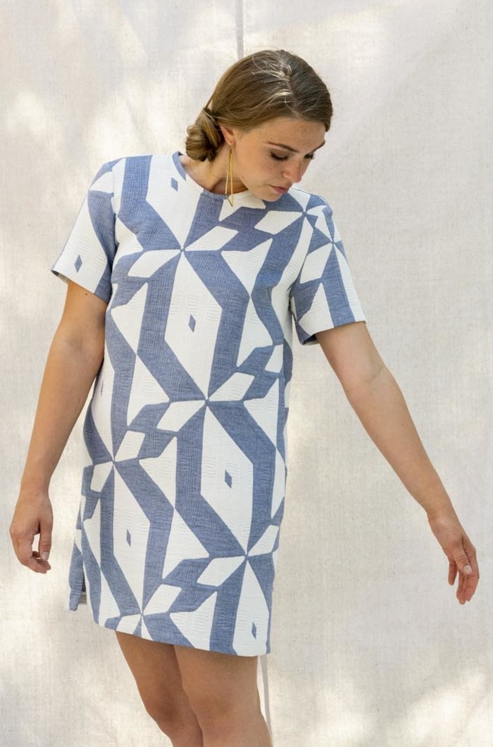 mid calf t shirt dress Hduncf Womens Summer T Shirt Dress Casual Short Sleeve Crewneck Side Slit  Loose Flowy Mini Dresses Mid Calf Dress Blue M