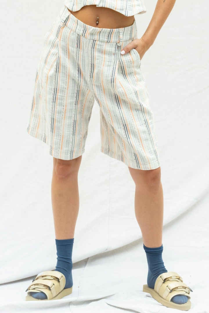 Bermuda en Jacquard Ligné