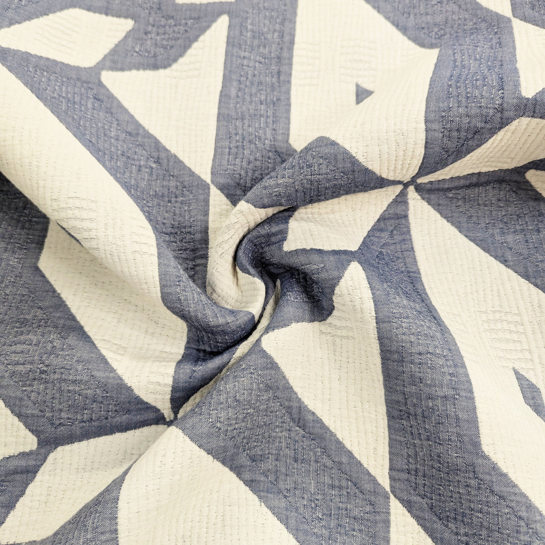 Geometric Blue Jacquard