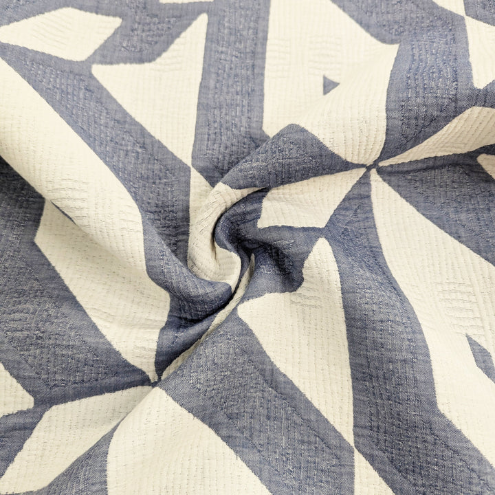 Geometric Blue Jacquard