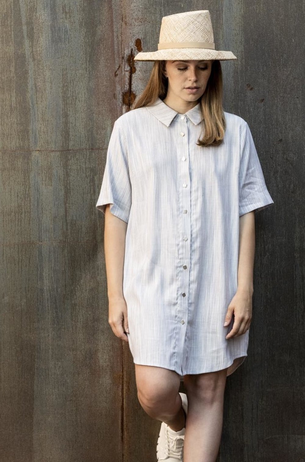 Almost Perfect Atlantica Shirt Dress - L