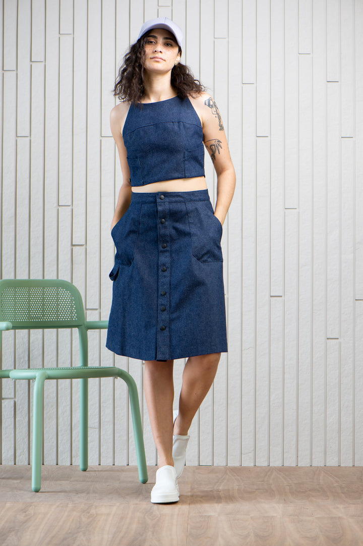 northstar-denim-skirt-Canadian-designer-pockets-button-indigo