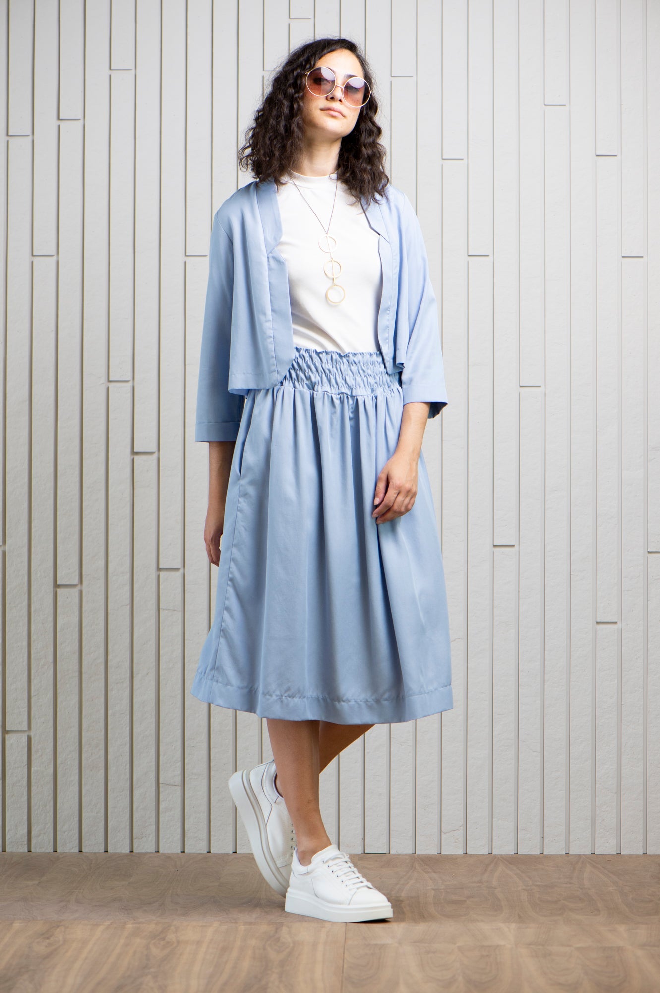 nassau-shirred-skirt-tencel-Canadian-designer-pockets-blue