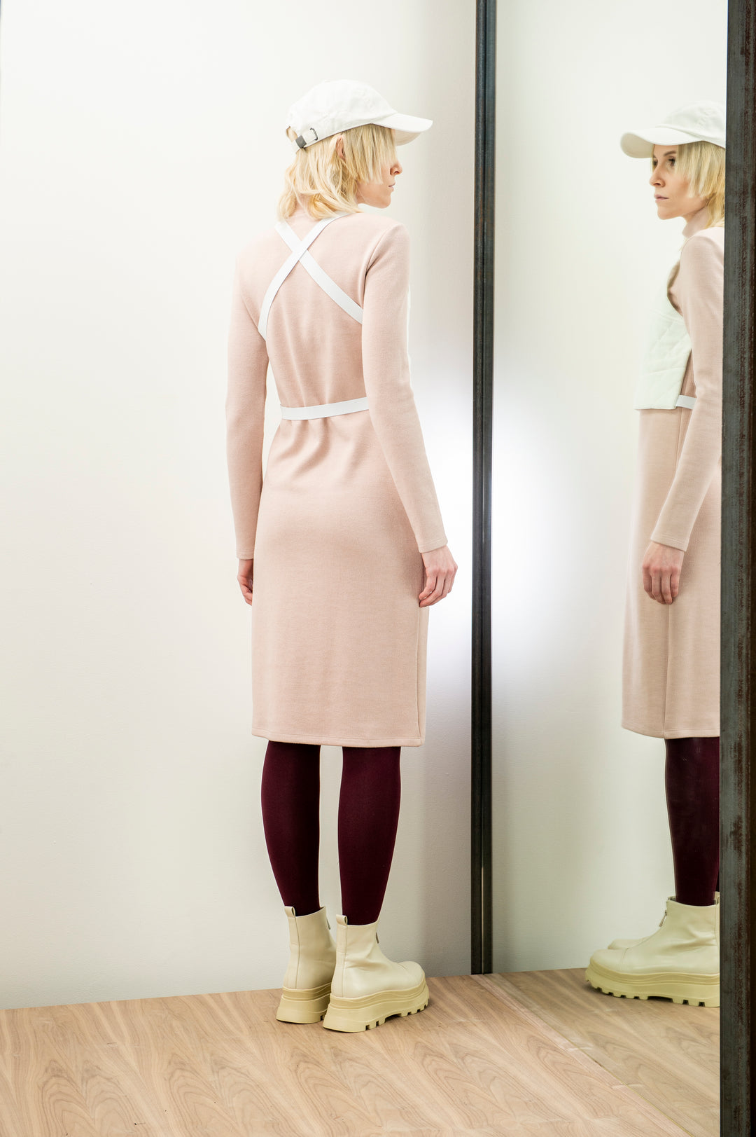 baxter knit dress Burgundy Knit Turtleneck Sweater Dress