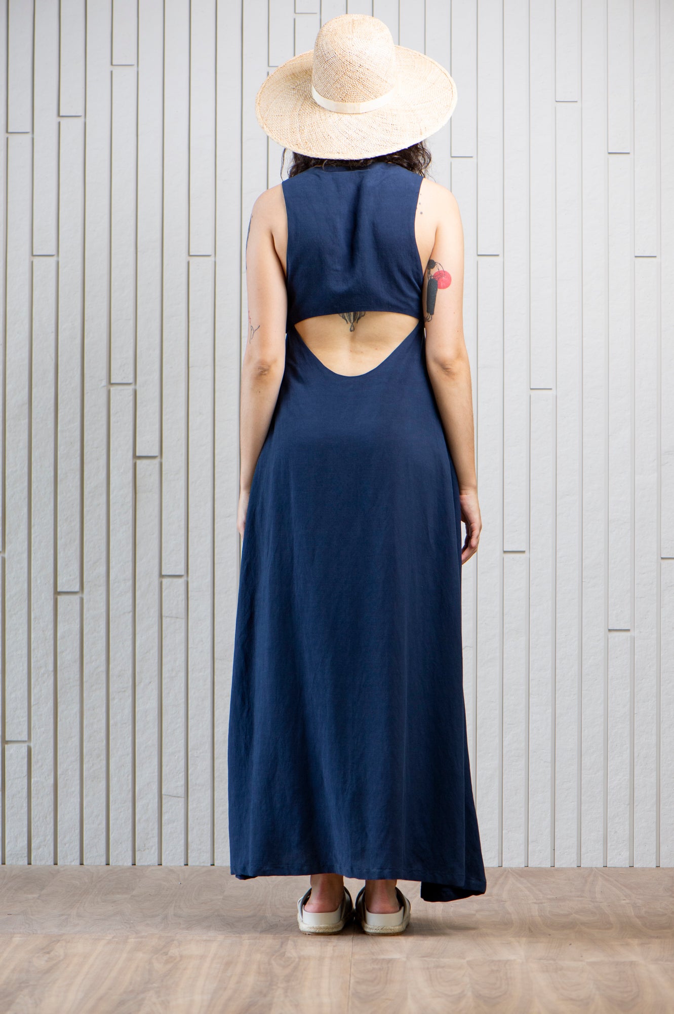market-maxi-dress-pockets-Canadian-designer-navy