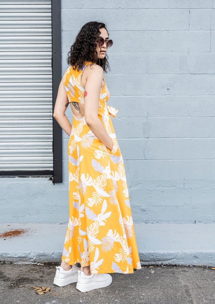 market-maxi-dress-printed-tropical-pockets-mango-Canadian-designer