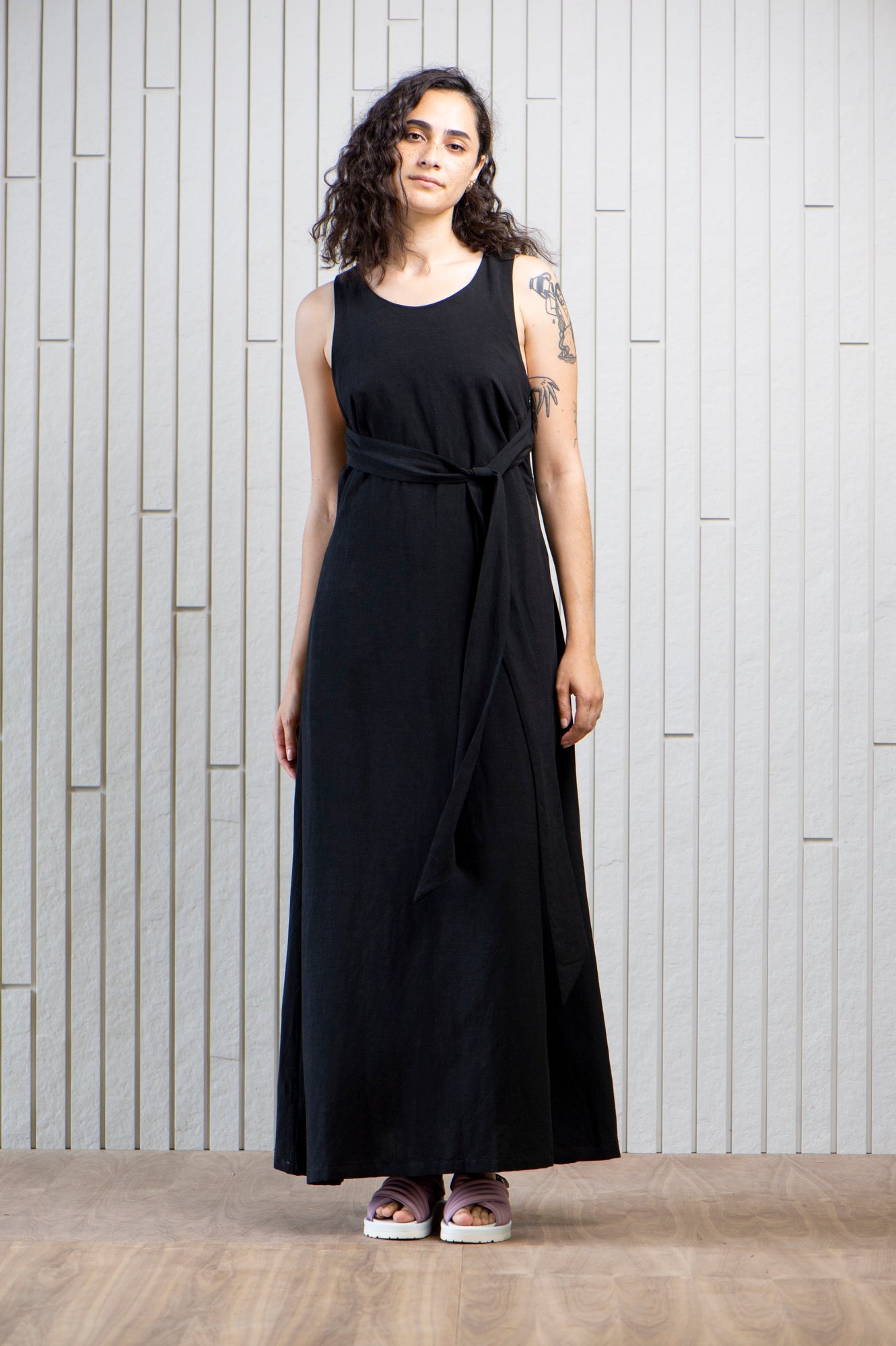 market-maxi-dress-pockets-Canadian-designer-black