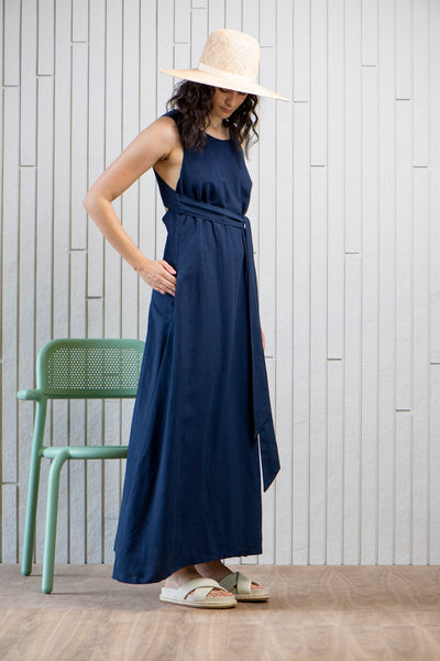 market-maxi-dress-pockets-Canadian-designer-navy