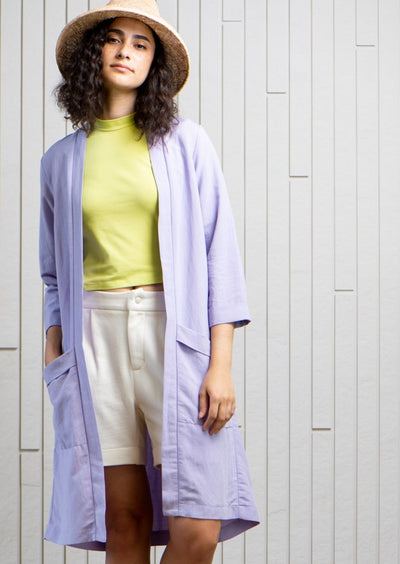 market-linen-long-jacket-Canadian-designer-pockets-lilas