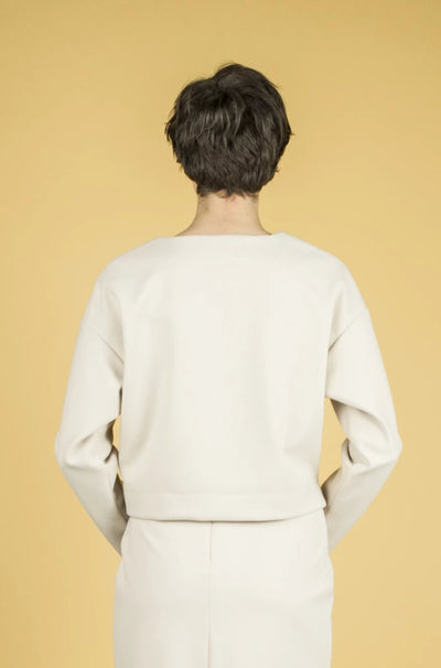 Crop top en velours blanc