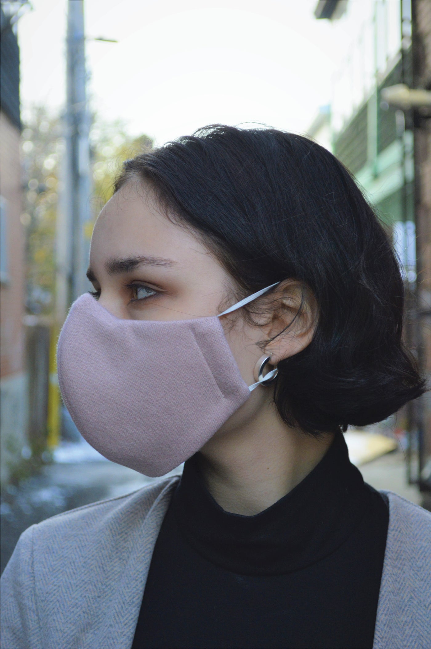 3 Layers Mask - Knit Dusty Pink